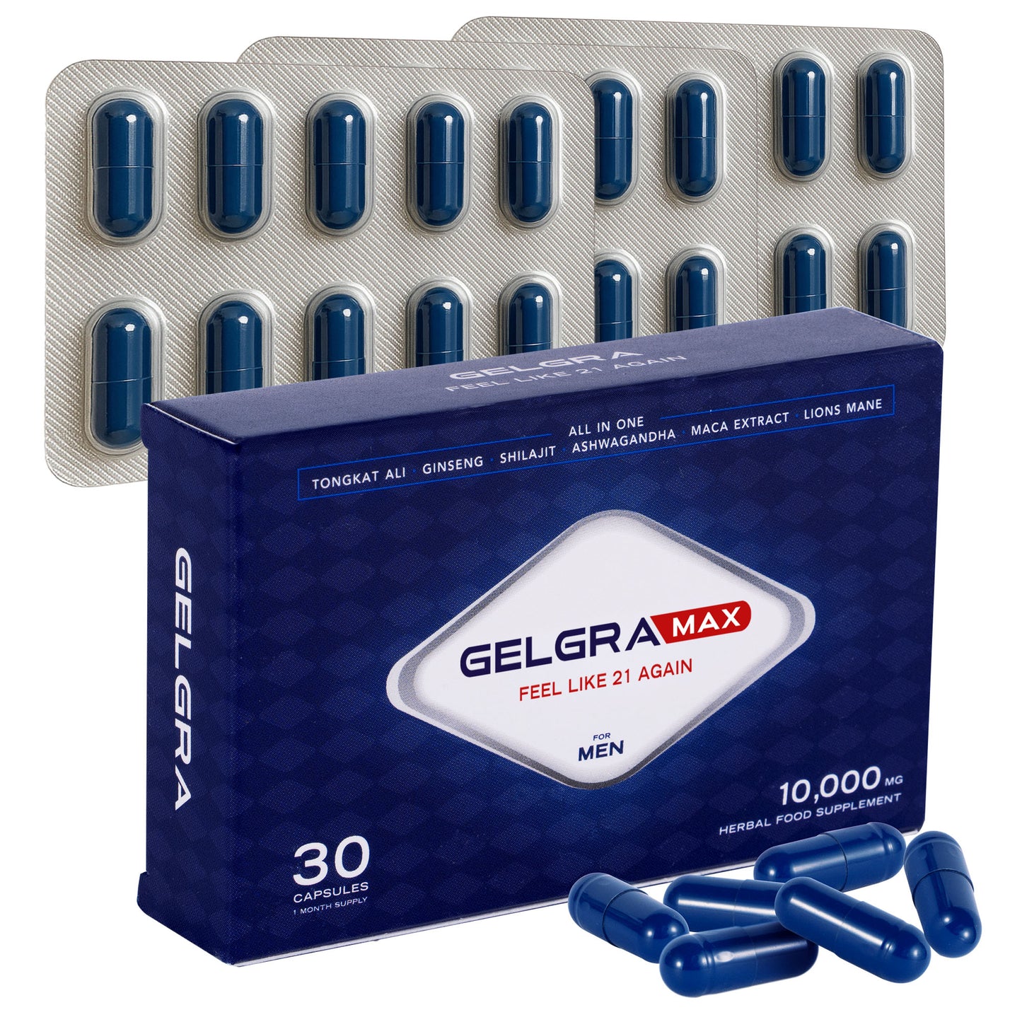 GelgraMAX for Men | 30 Ultra Strong All in ONE Capsules | 10,000mg | 1 Month Supply