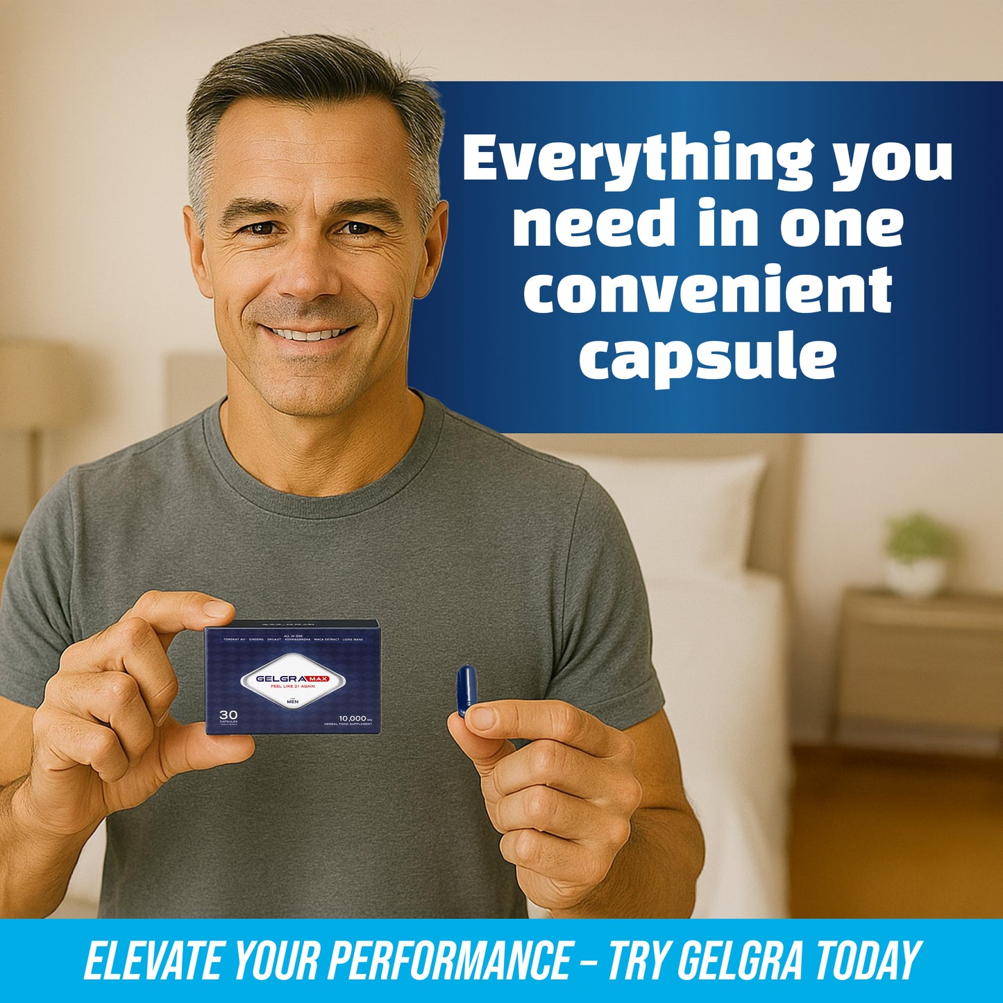 GelgraMAX for Men | 30 Ultra Strong All in ONE Capsules | 10,000mg | 1 Month Supply